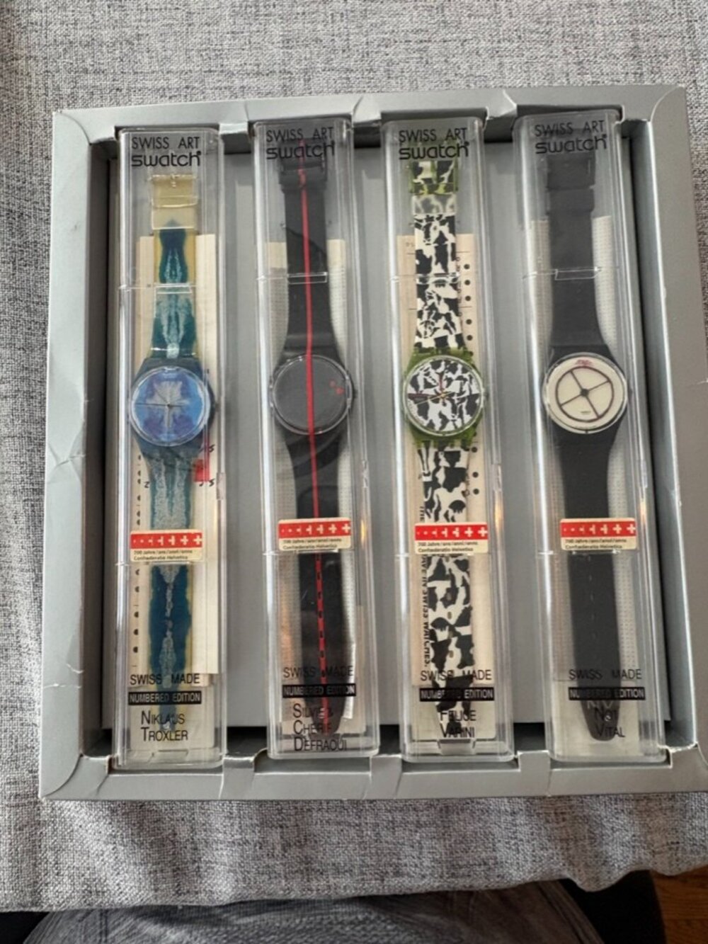 991 Vintage Gents Swatch SET of 4, 700 yrs Switzerland, never worn